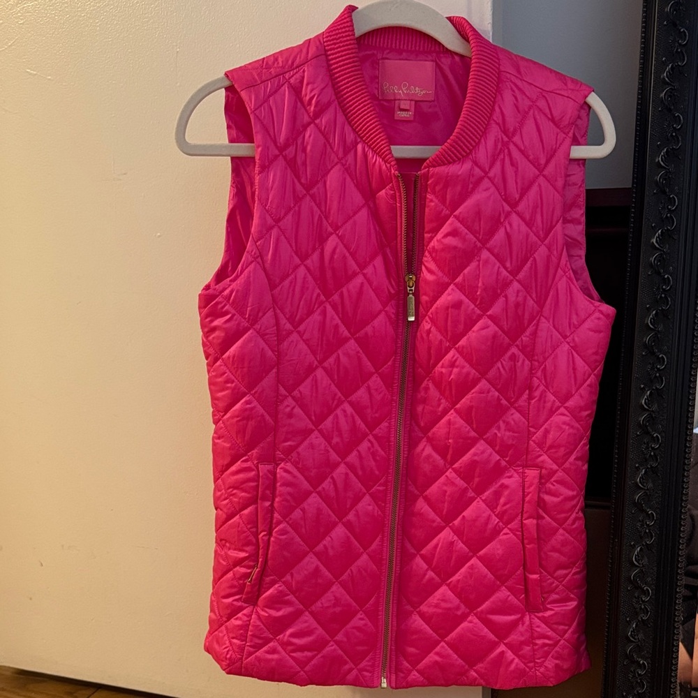 Lilly Pulitzer Payson Quilted Bright Pink Vest